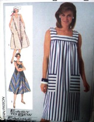 7541 EZ LOOSE SLEEVELESS BIAS POCKET SUNDRESS  PATTERN 10-14